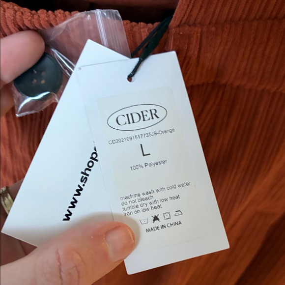 Cider Terracotta Ribbed Overalls - Picture 3 of 5